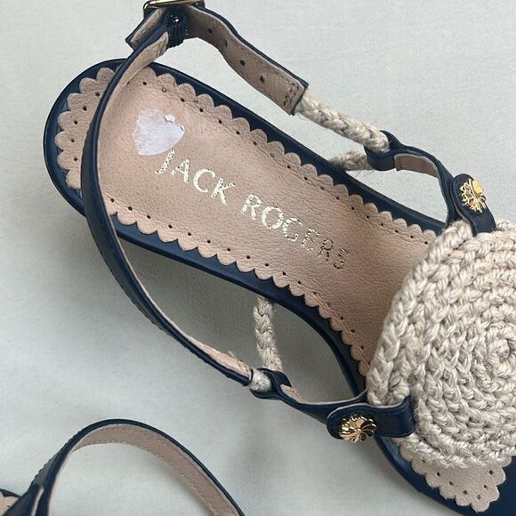 Jack Rogers Reef Edge Leather Sandal in Blue Size 6 - Picture 8 of 14